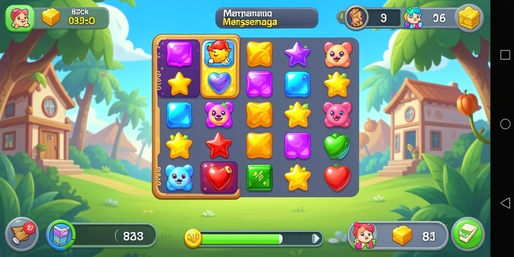 Tampilan gameplay <strong>8ZK</strong> yang menarik di level Match-3.