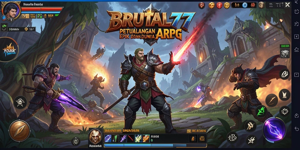 Tampilan gameplay seru dalam <strong>BRUTAL77</strong> dengan pertarungan yang dinamis.