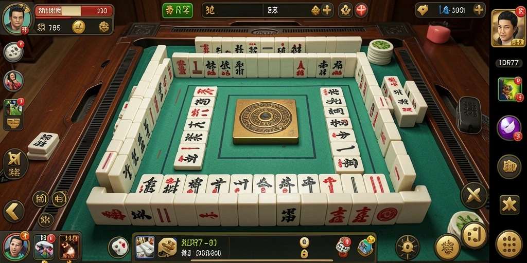 Tampilan gameplay Mahjong yang menawan di IDR77.