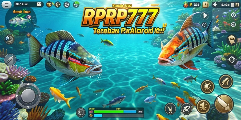 Screenshot gameplay RPRP777 menampilkan suasana seru saat menembak ikan.